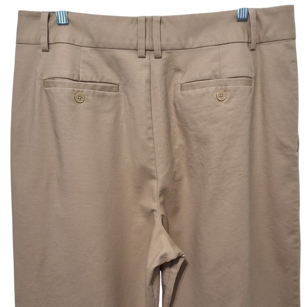 Lauren Ralph Lauren Khaki Pleated Wide Leg Cuffed Trousers Pants Tan Womens 16 - Picture 6 of 13